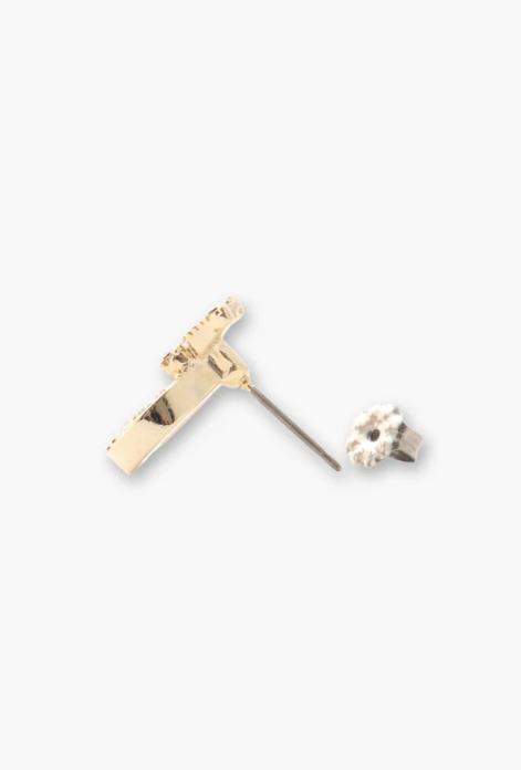 Anna Sui Lucky Horseshoe Stud Earrings - Gold