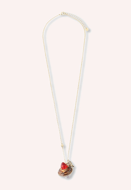Anna Sui Strawberry Cupcake Necklace - Red Multi