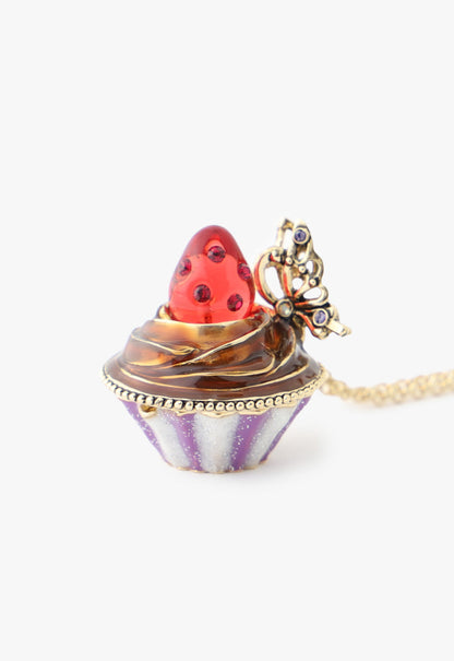 Anna Sui Strawberry Cupcake Necklace - Red Multi
