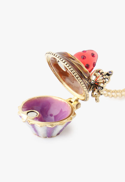 Anna Sui Strawberry Cupcake Necklace - Red Multi