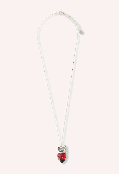 Anna Sui Chocolate Covered Strawberry Necklace - Red Multi