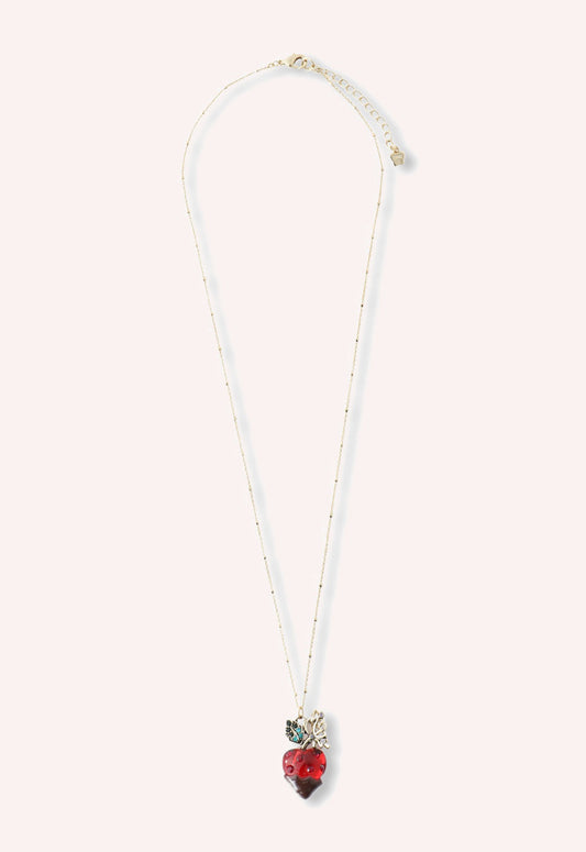 Anna Sui Chocolate Covered Strawberry Necklace - Red Multi