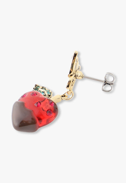 Anna Sui Chocolate Covered Strawberry Earrings - Red Multi