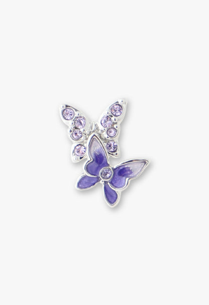 Anna Sui Bejeweled Butterfly Stud Earrings - Violet