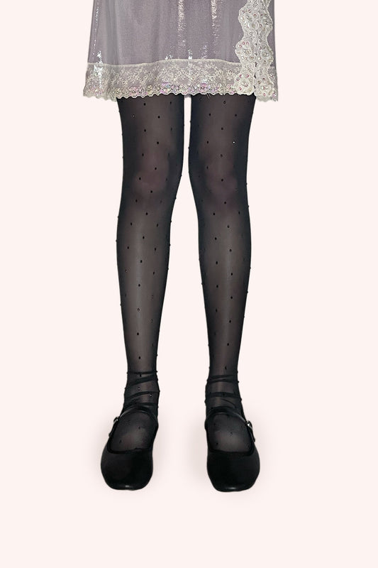 Anna Sui Rhinestone Mesh Leggings