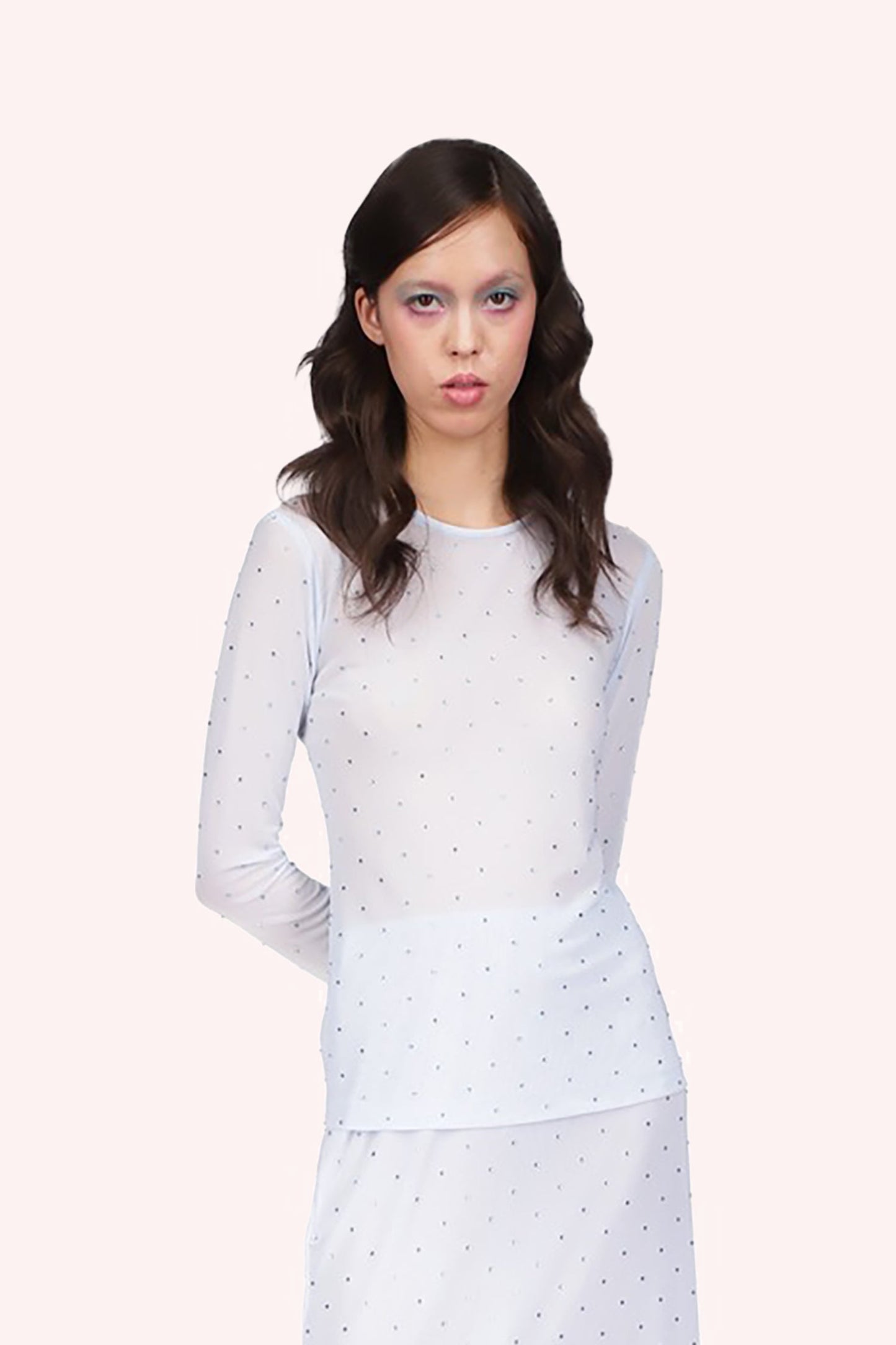 Anna Sui Rhinestone Mesh Top