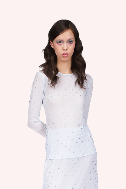 Anna Sui Rhinestone Mesh Top