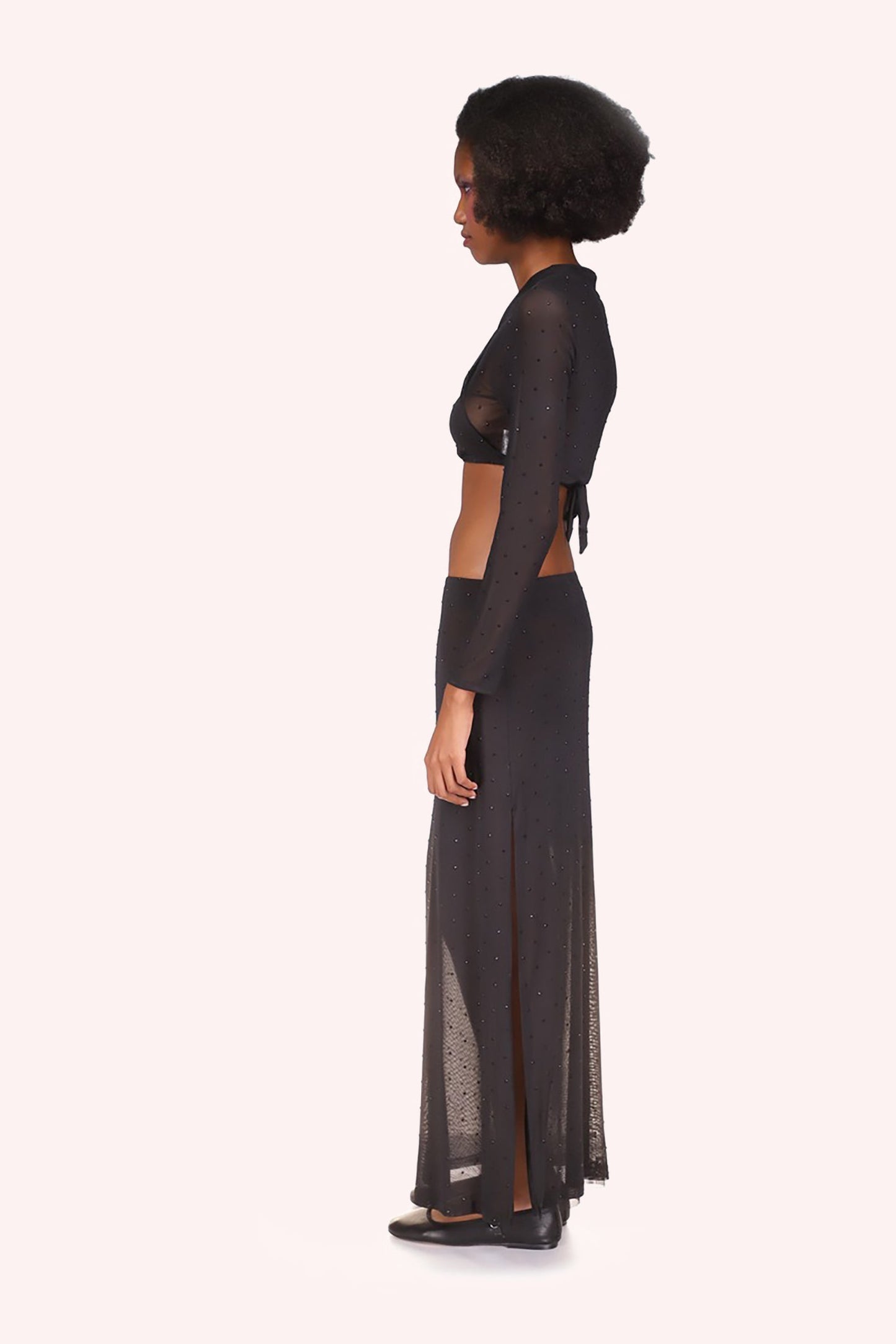 Anna Sui Rhinestone Mesh Skirt