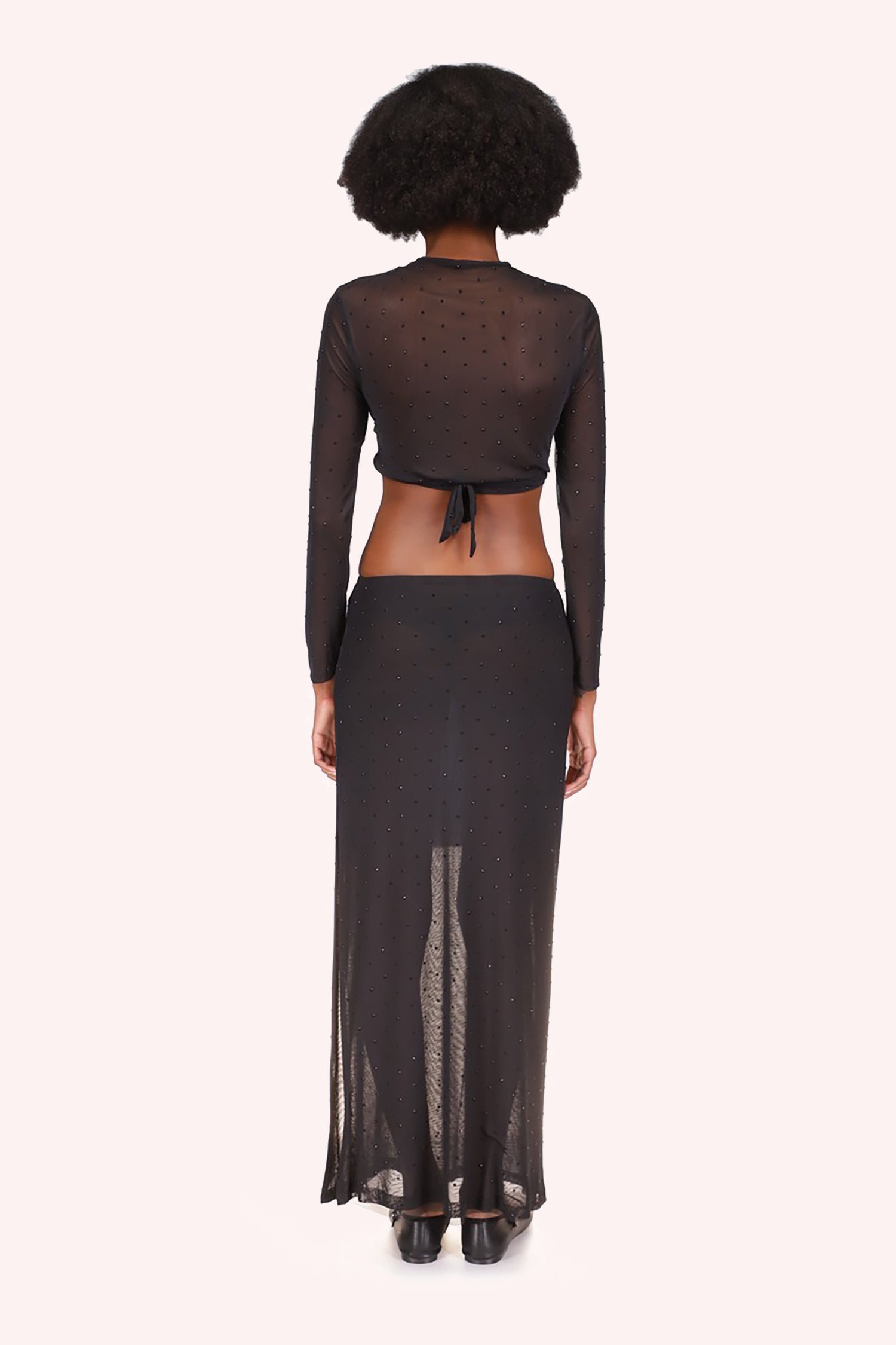Anna Sui Rhinestone Mesh Skirt