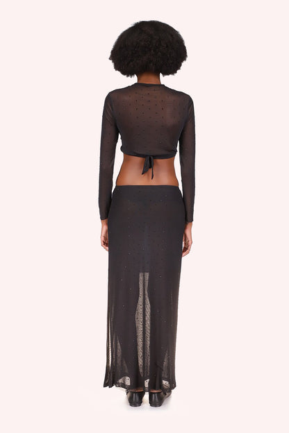Anna Sui Rhinestone Mesh Skirt