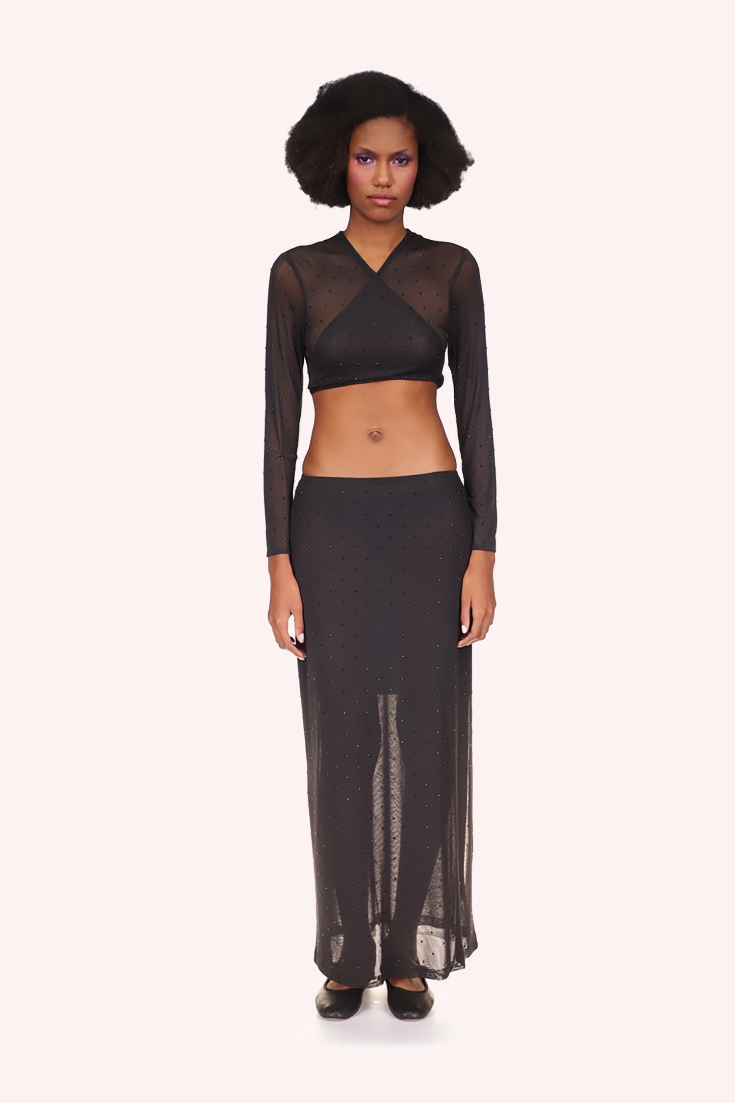 Anna Sui Rhinestone Mesh Skirt