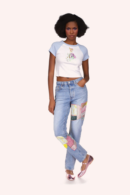Anna Sui Micro Ribbed Raglan Baby Tee