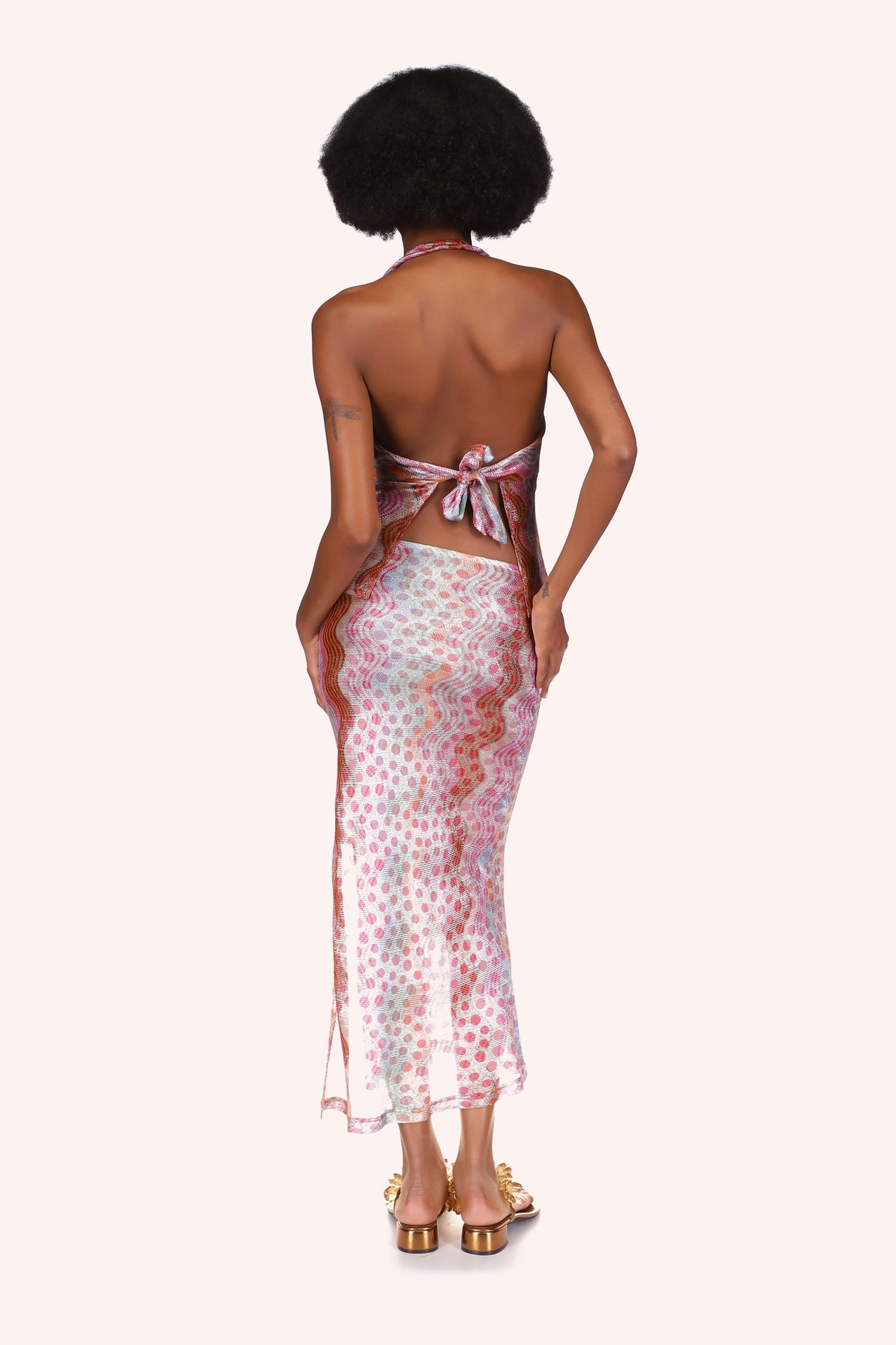 Anna Sui Swirly Rainbow Knit Skirt