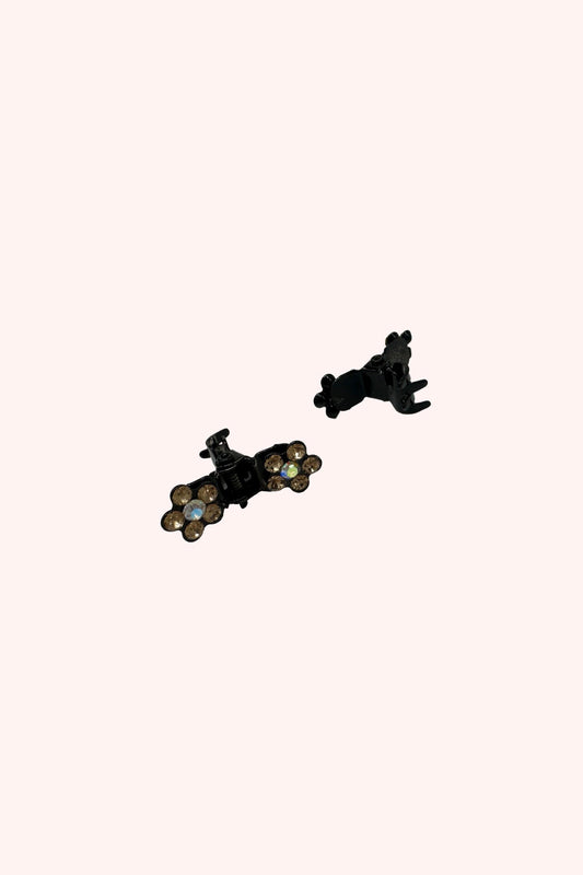 Anna Sui Baby Gemstone Daisy Jaw Clip Pair Gold