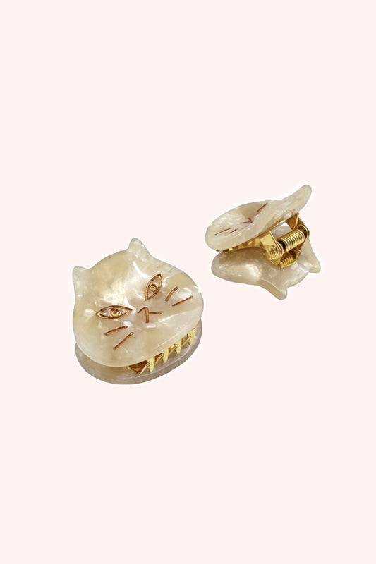 Anna Sui The Cat's Meow Jaw Clip Pair Ivory