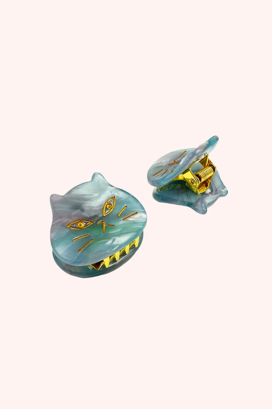 Anna Sui The Cat's Meow Jaw Clip Pair Sky Blue