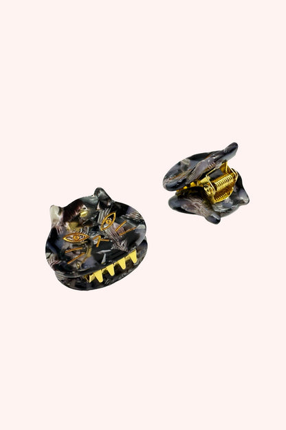 Anna Sui The Cat's Meow Cat Jaw Clip Pair Black Multi