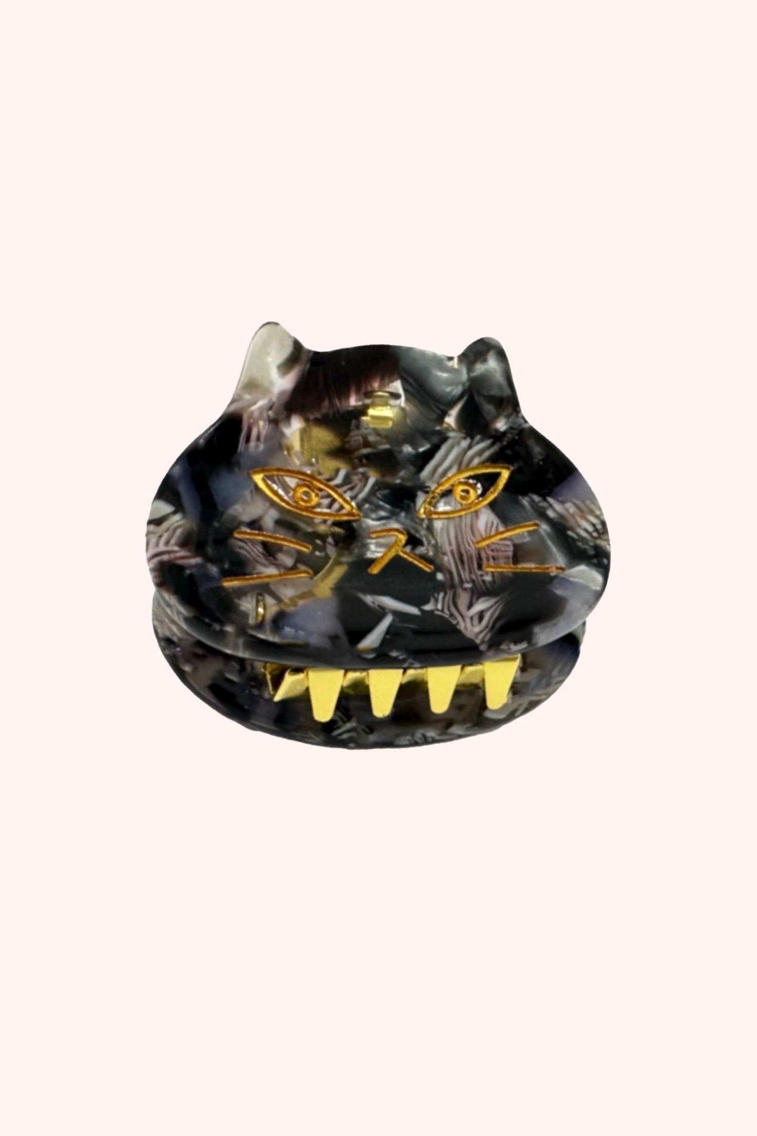 Anna Sui The Cat's Meow Cat Jaw Clip Pair Black Multi