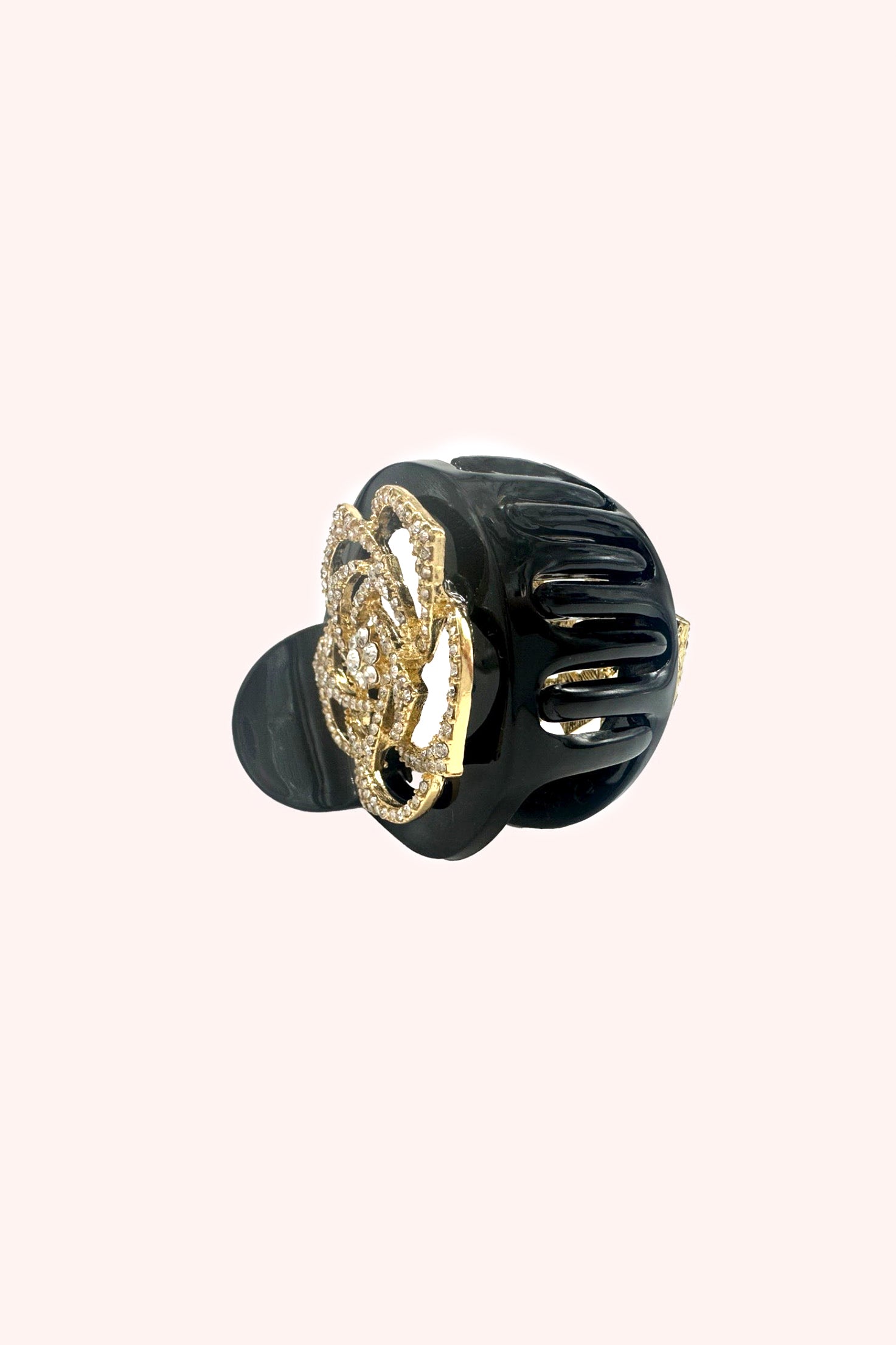 Anna Sui Gemstone Rose Claw Clip - Black