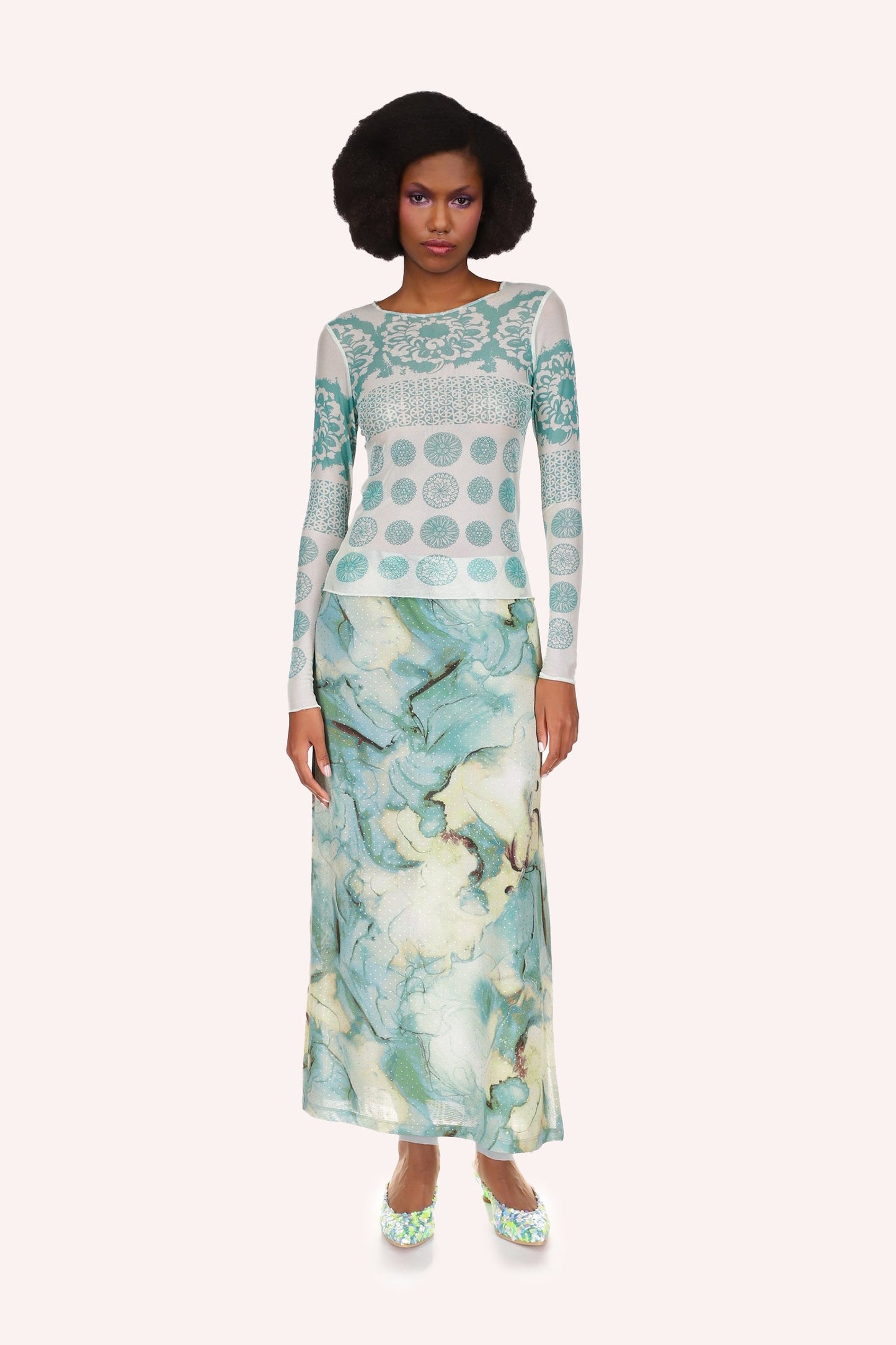 Anna Sui Cosmos Mesh Skirt