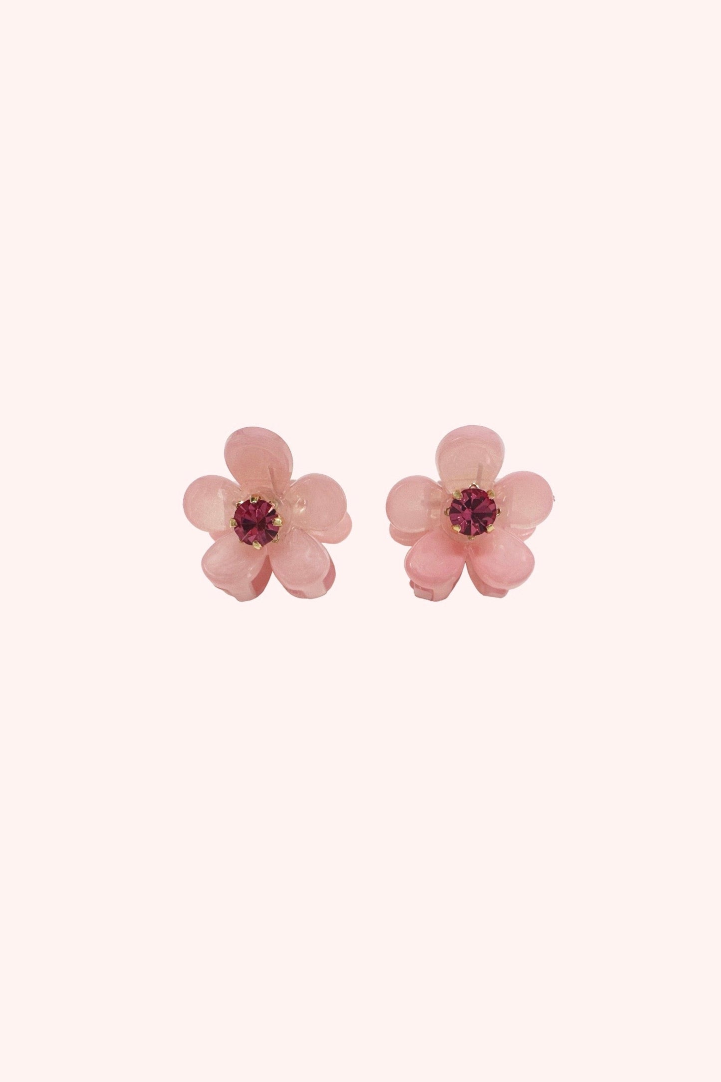 Anna Sui Mini Daisy Claw Clip Pair Pink Rose
