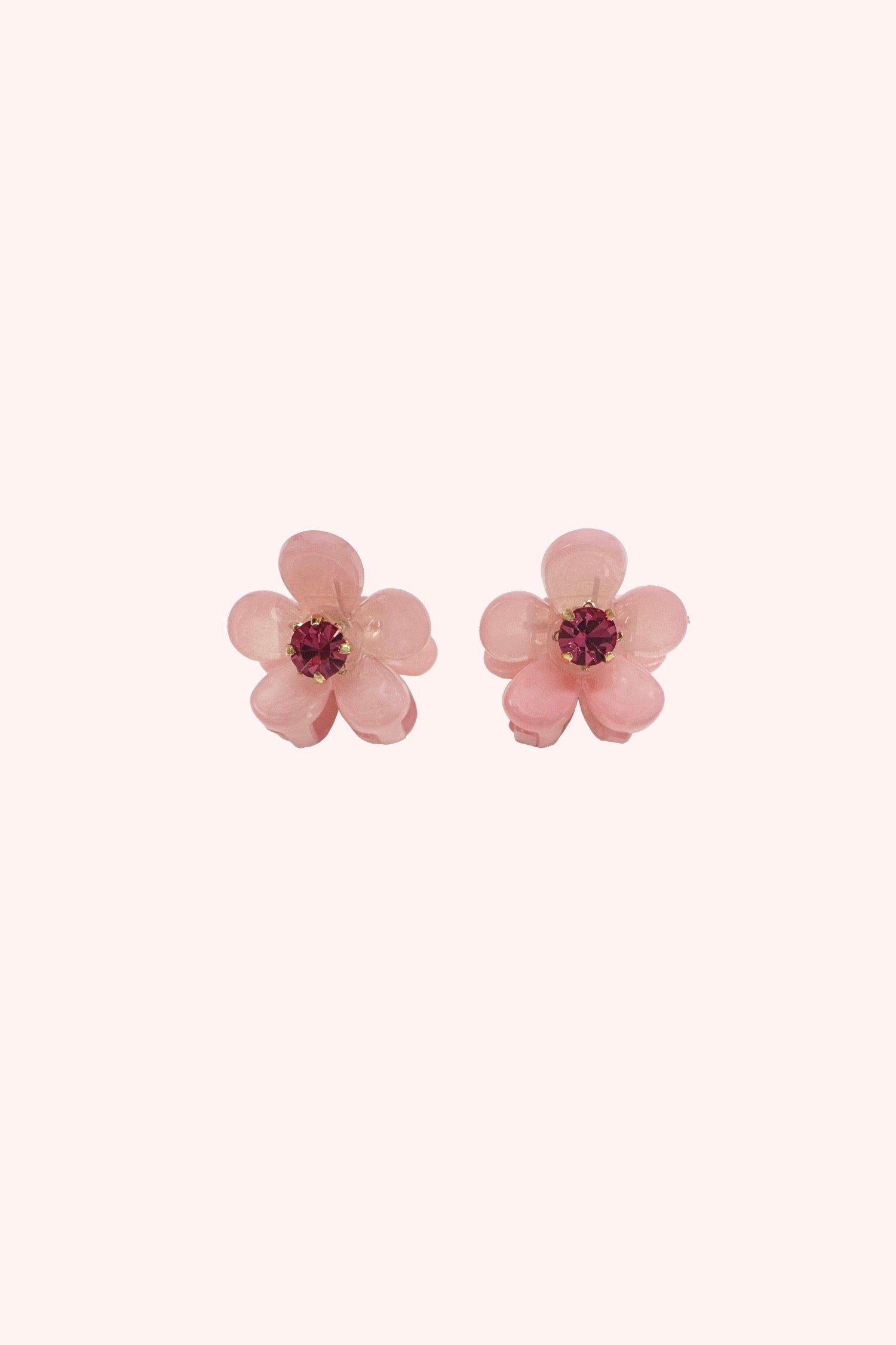 Anna Sui Mini Daisy Claw Clip Pair Pink Rose