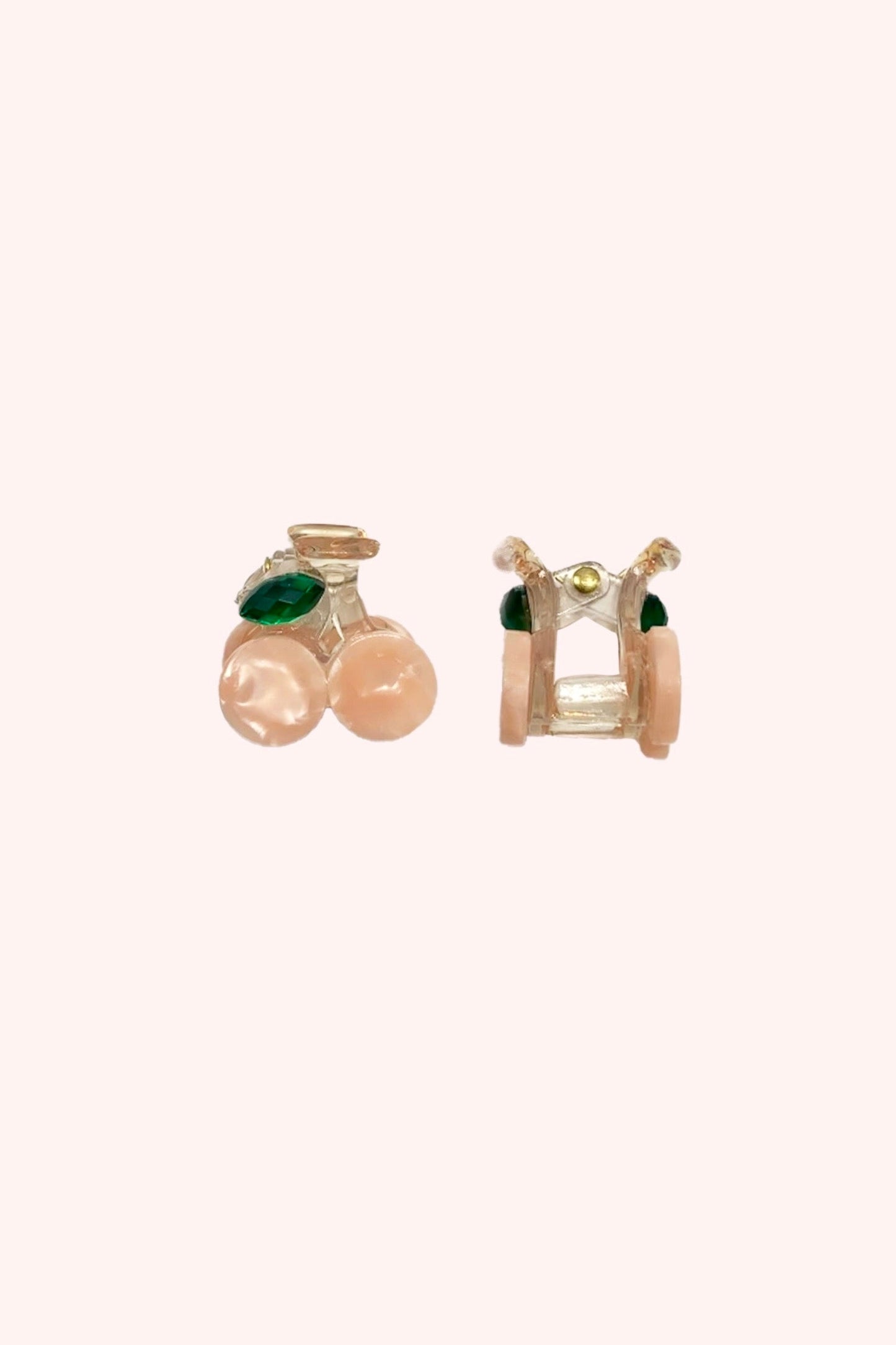 Anna Sui Cutie Mini Cherry Jaw Clip Peach Pearl