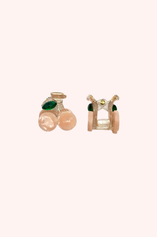 Anna Sui Cutie Mini Cherry Jaw Clip Peach Pearl