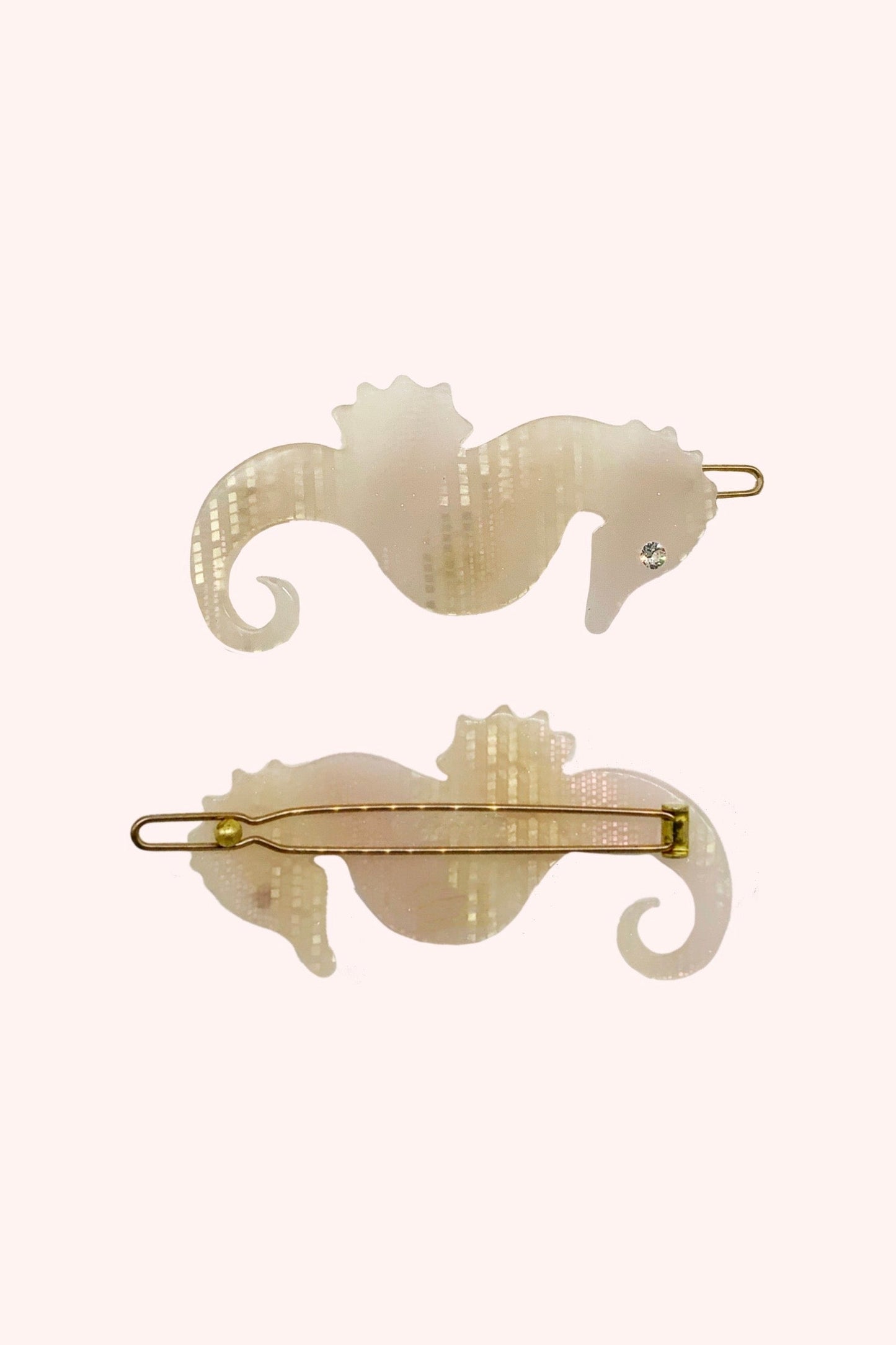 Anna Sui Sweet Seahorse Hair Pin Pink Glitz