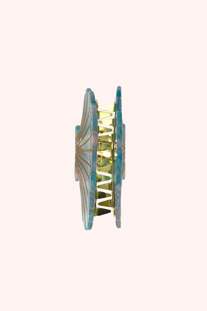 Anna Sui Large Blue Marine Pastel Sea Shell Jaw Clip