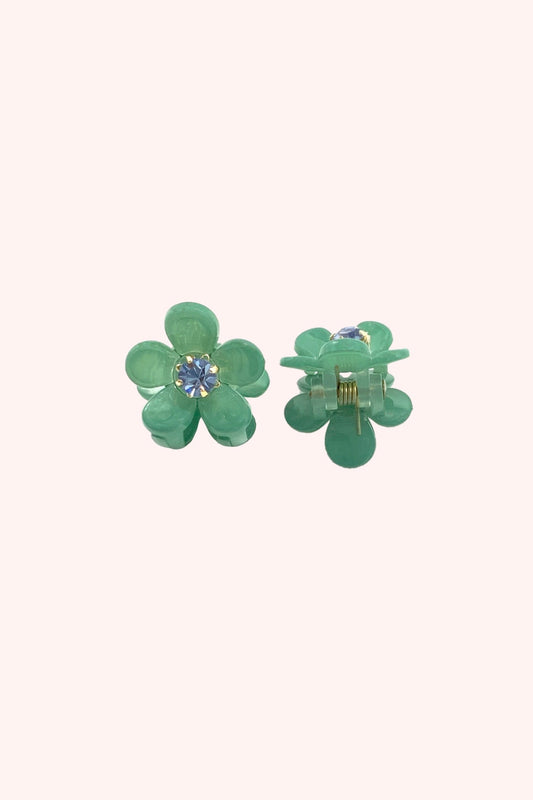 Anna Sui Mini Daisy Claw Clip Pair Teal