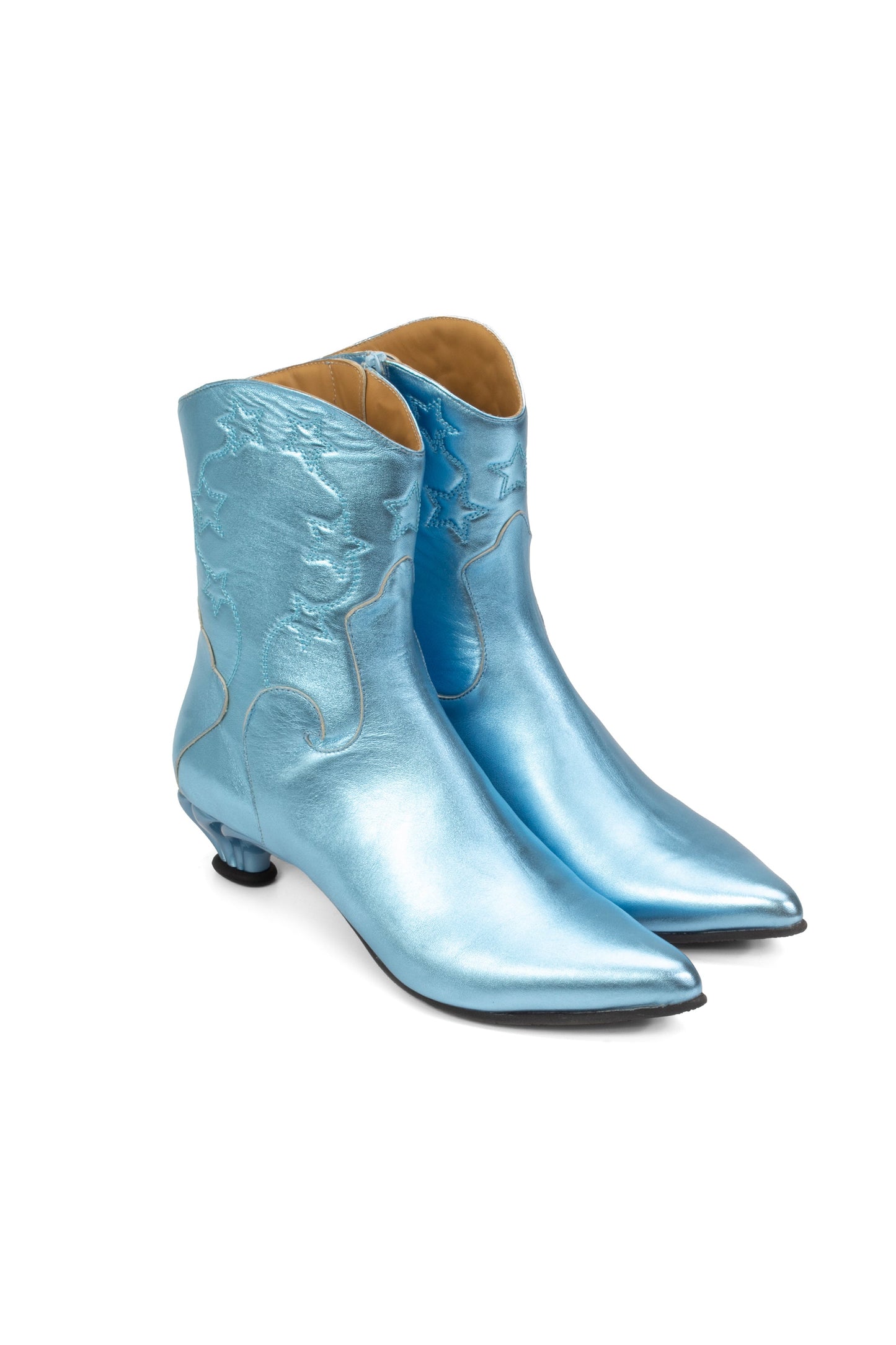 Anna Sui John Fluevog Western Boot - Metallic Blue