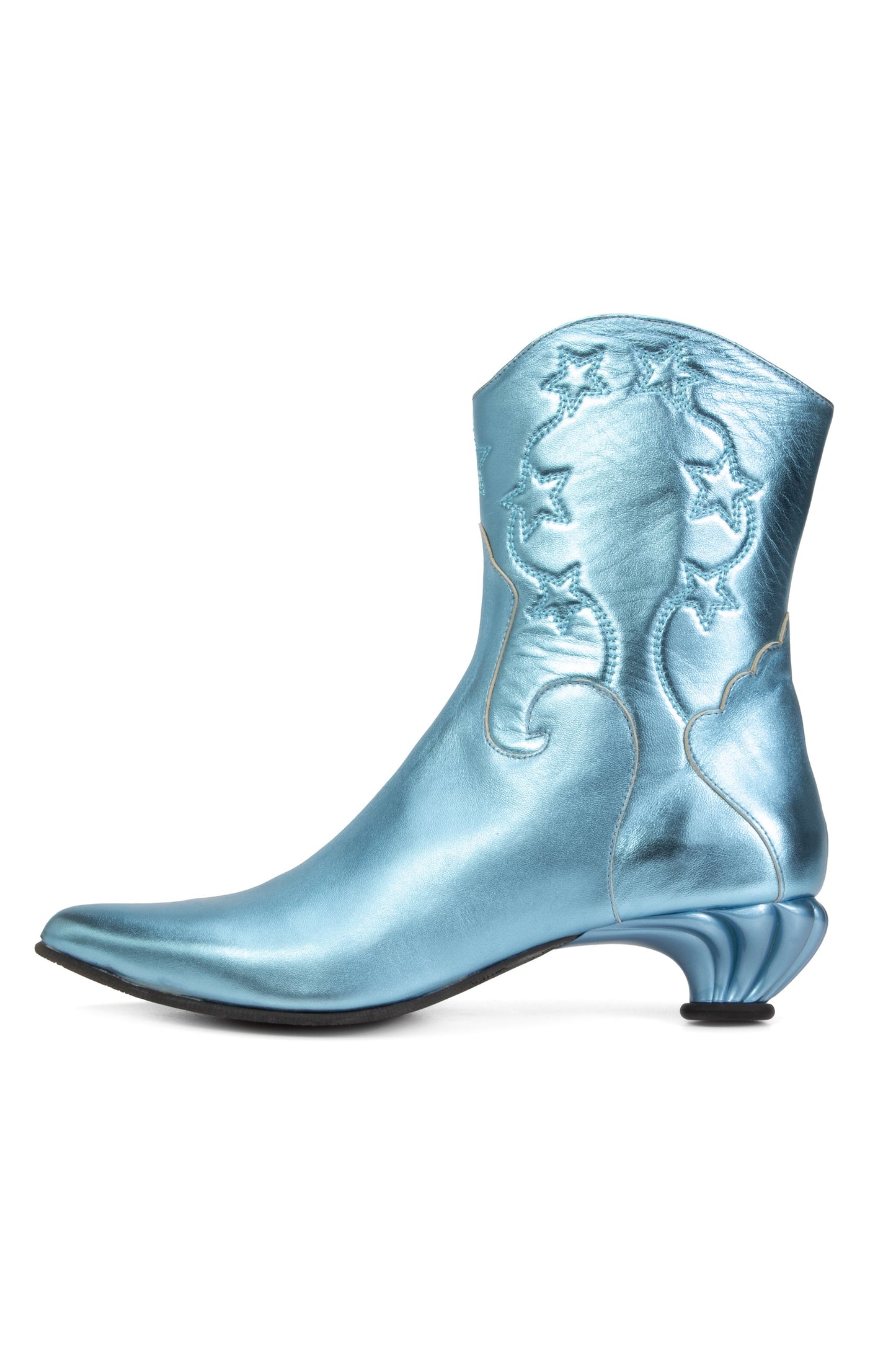 Anna Sui John Fluevog Western Boot - Metallic Blue