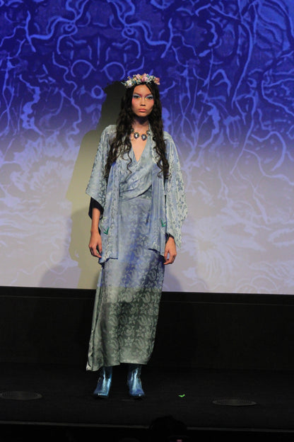 Anna Sui John Fluevog Western Boot - Metallic Blue