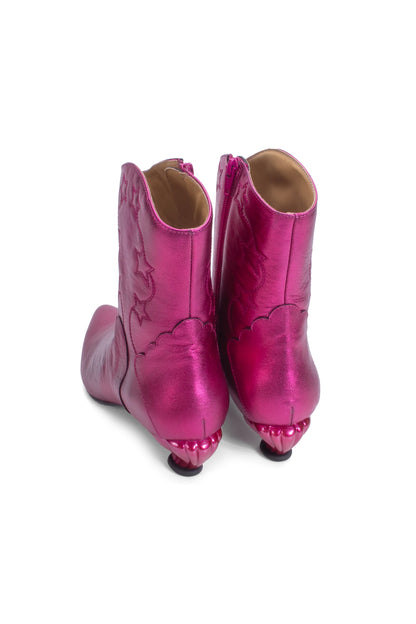 Anna Sui John Fluevog Western Boot - Metallic Azalea