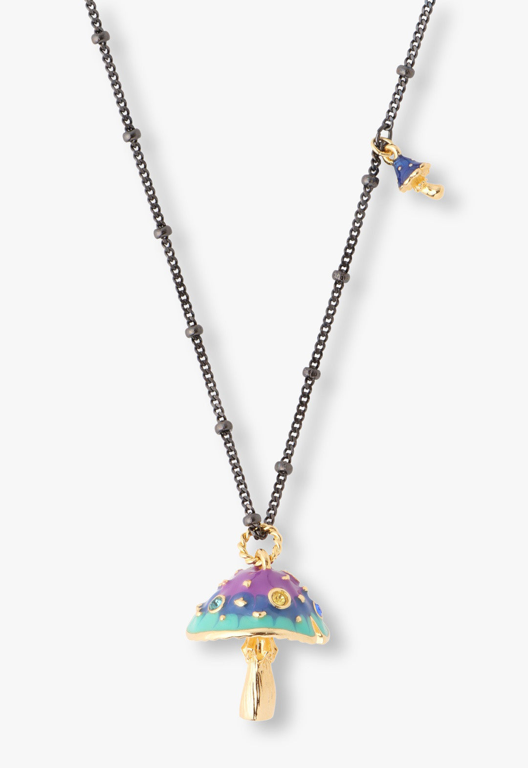 Anna Sui Fairytale Mushroom Necklace - Gunmetal