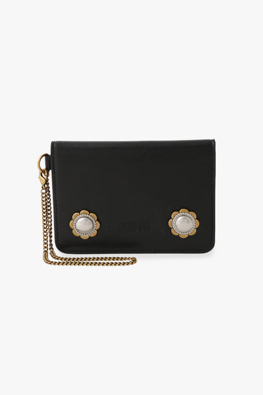 Anna Sui Black Retro Button Pass Case