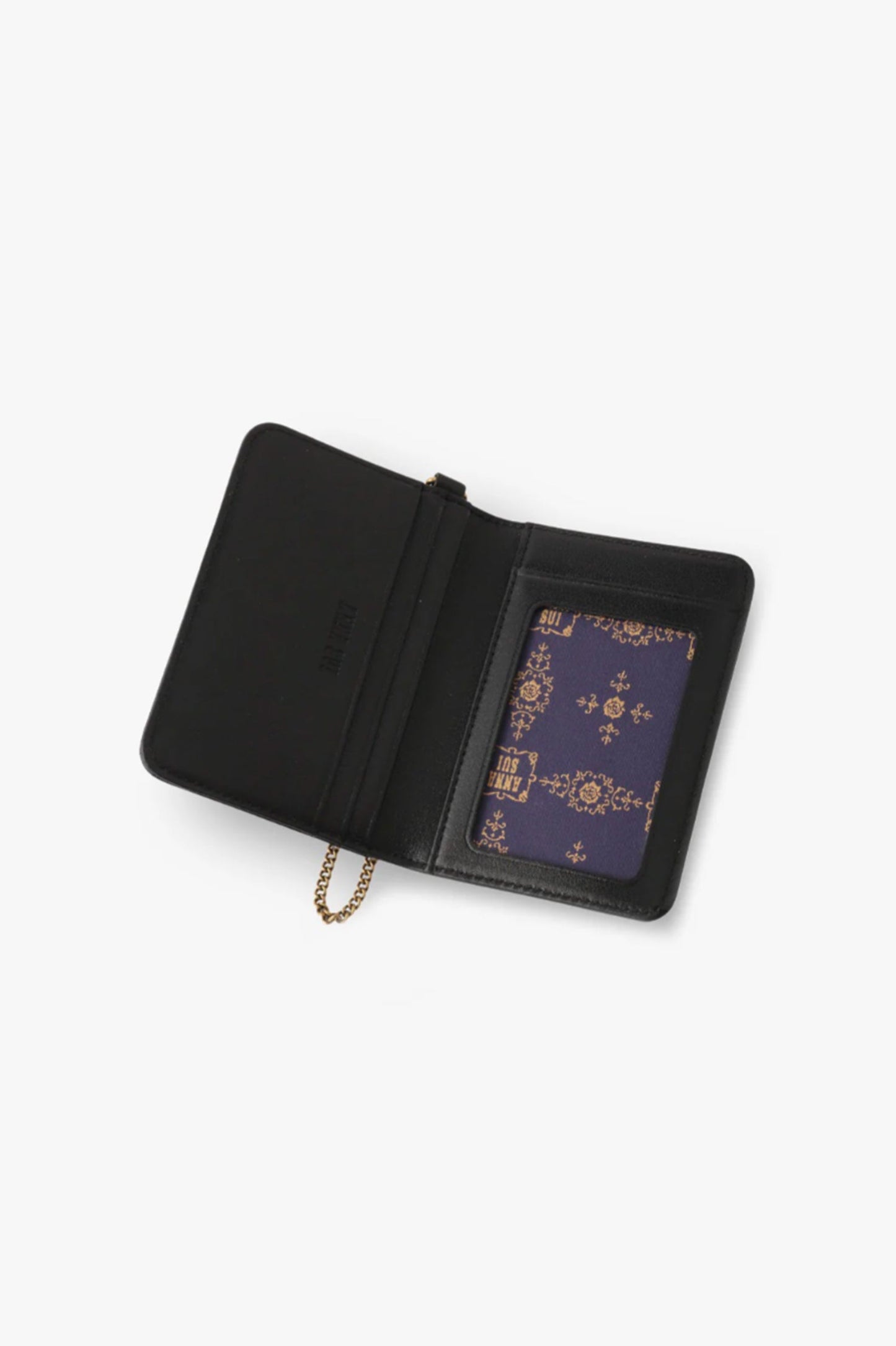 Anna Sui Black Retro Button Pass Case