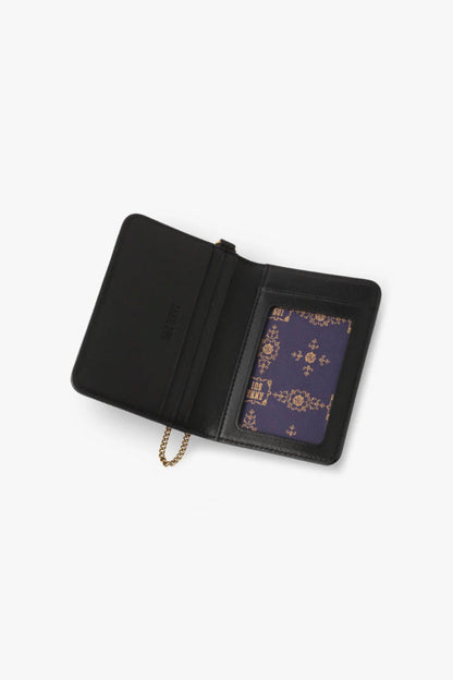 Anna Sui Black Retro Button Pass Case