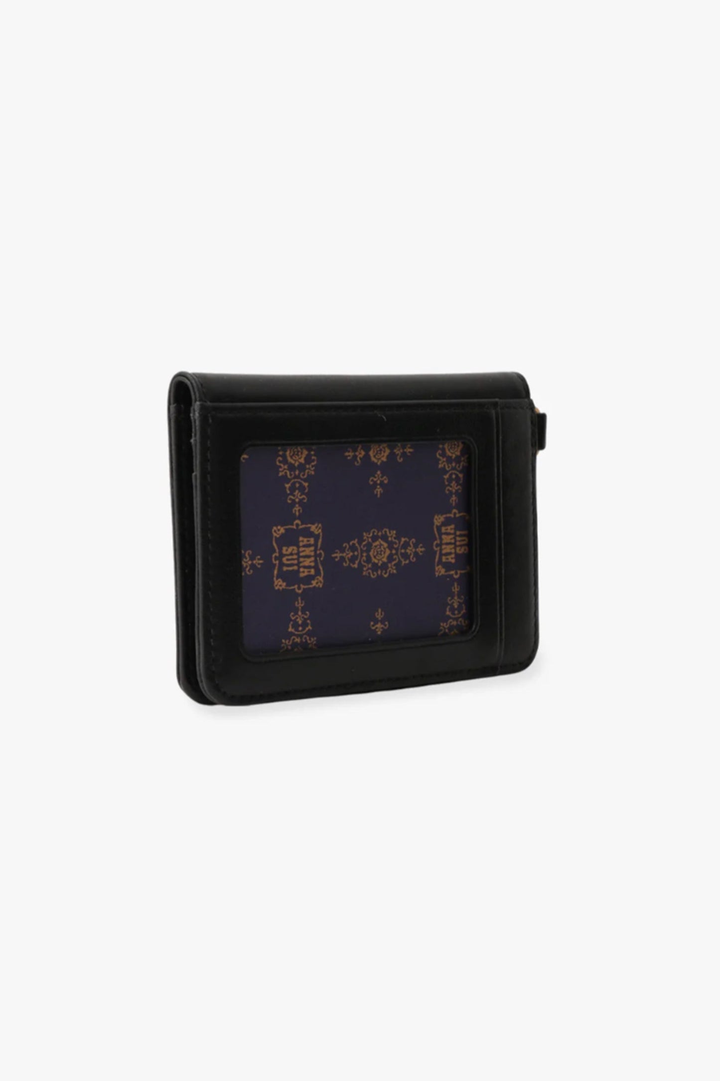 Anna Sui Black Retro Button Pass Case