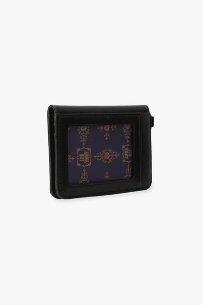 Anna Sui Black Retro Button Pass Case
