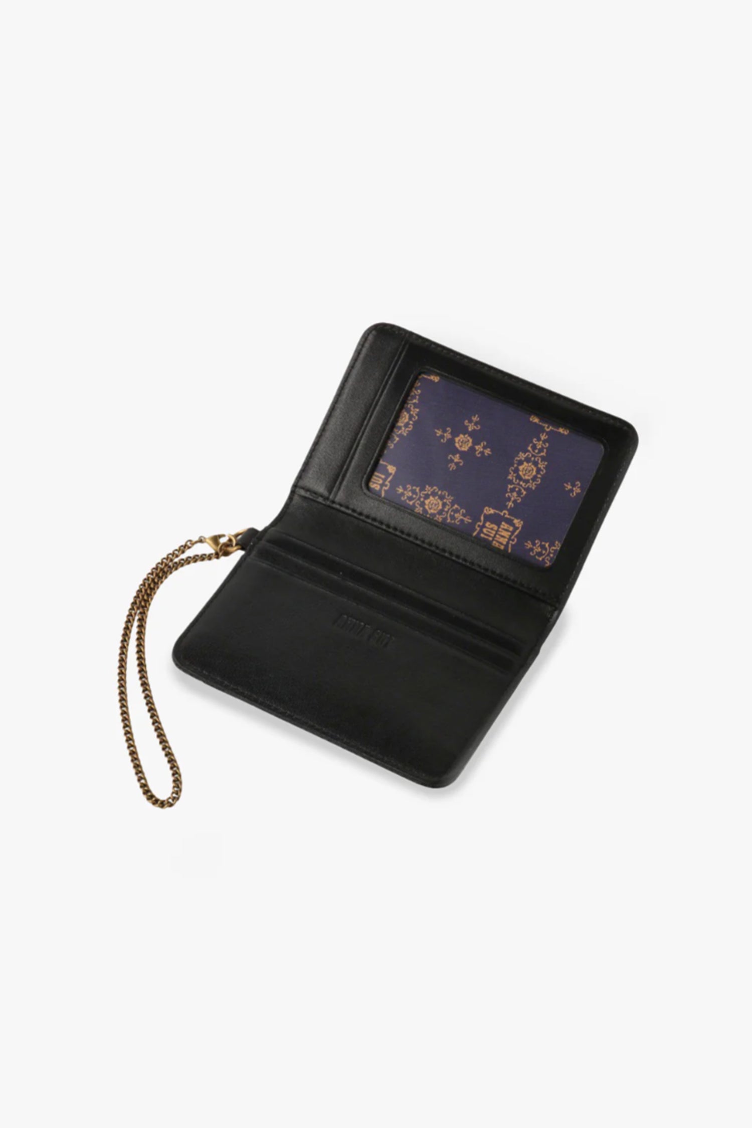 Anna Sui Black Retro Button Pass Case