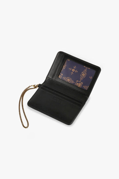 Anna Sui Black Retro Button Pass Case