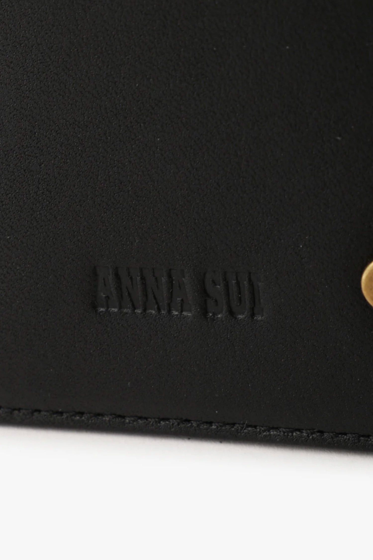 Anna Sui Black Retro Button Pass Case