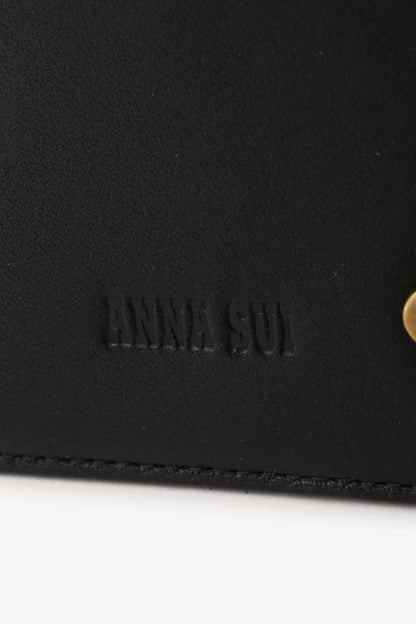 Anna Sui Black Retro Button Pass Case