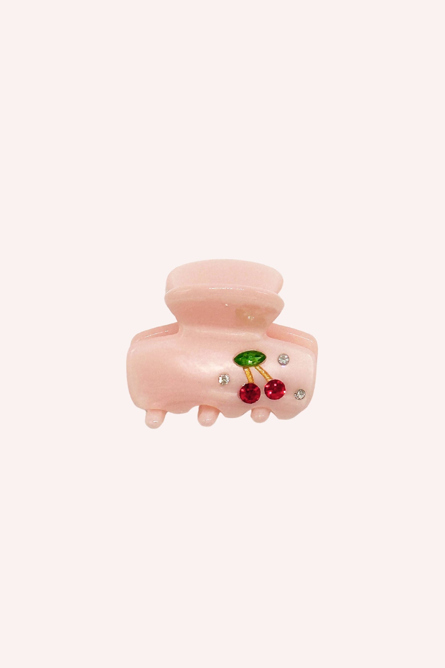 Anna Sui Pink Sweet Baby Cherries Mini Crystal Clip