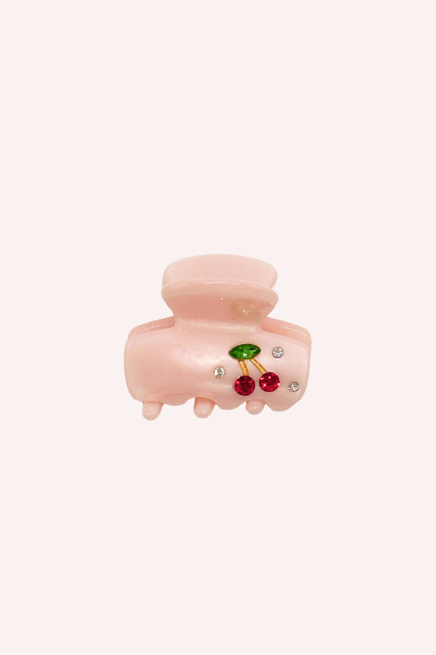 Anna Sui Pink Sweet Baby Cherries Mini Crystal Clip