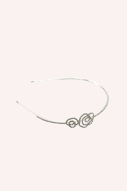 Anna Sui Silver Rose Cutout Flower Headband