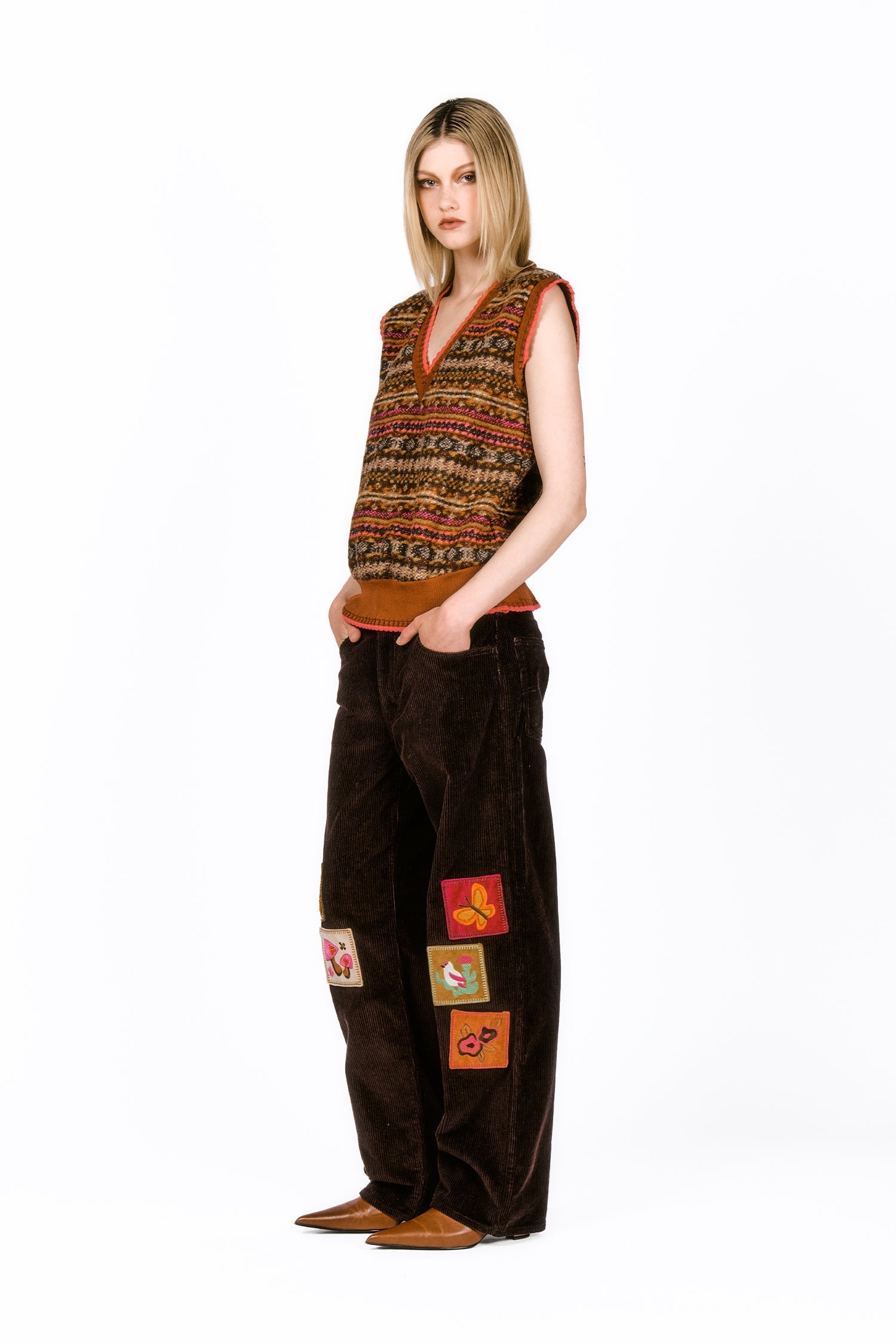 Anna Sui Fair Isle Fleece Vest