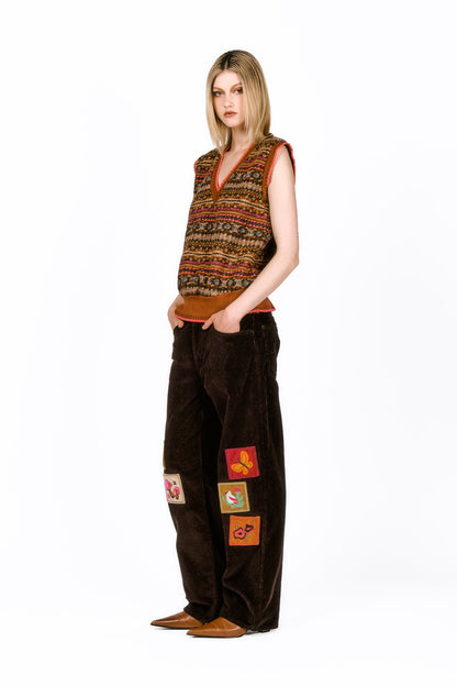 Anna Sui Fair Isle Fleece Vest
